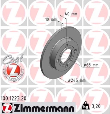 Zimmermann Brake Disc for AUDI 90 (81, 85, B2) rear