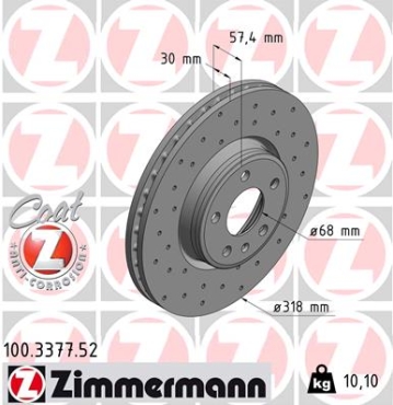 Zimmermann Sport Brake Disc for AUDI A5 Sportback (F5A) front
