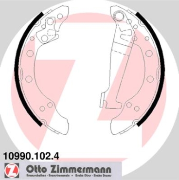 Zimmermann Brake Shoe Set for AUDI 100 Avant (43, C2) rear