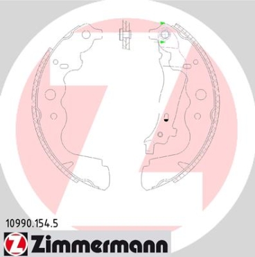 Zimmermann Brake Shoe Set for DACIA SANDERO II rear