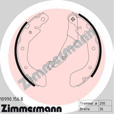 Zimmermann Brake Shoe Set for CHEVROLET AVEO / KALOS Schrägheck (T200) rear