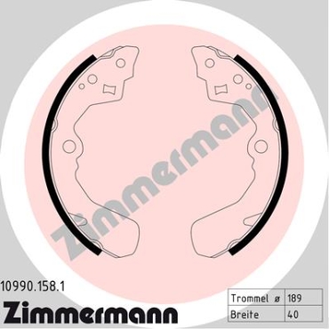 Zimmermann Brake Shoe Set for MITSUBISHI LANCER VIII (CY_A, CZ_A) rear / parking brake