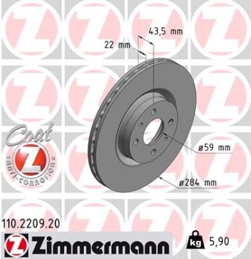 Zimmermann Brake Disc for FIAT STILO Multi Wagon (192_) front