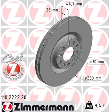 Zimmermann Brake Disc for ALFA ROMEO GIULIA (952_) front