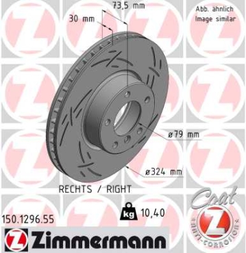 Zimmermann Sportbremsscheibe Black Z für BMW 5 Touring (E39) vorne rechts