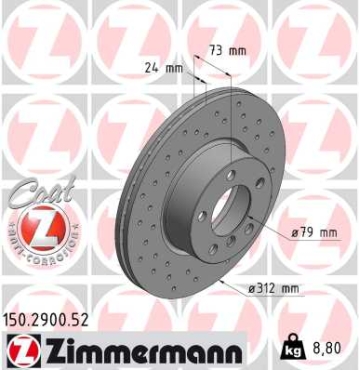 Zimmermann Sport Brake Disc for BMW 2 Cabriolet (F23) front