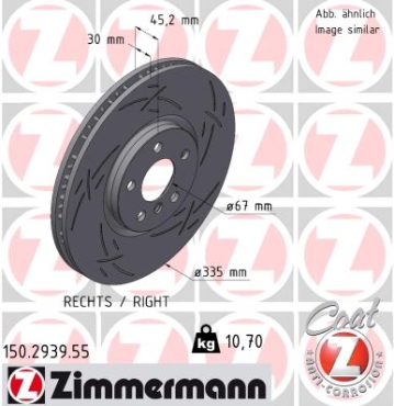 Zimmermann Sportbremsscheibe Black Z für MINI MINI CLUBMAN (F54) vorne rechts