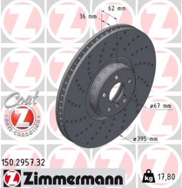 Zimmermann Bremsscheibe Formula F für BMW 5 (G30, F90) vorne links