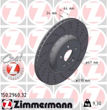 Zimmermann Bremsscheibe Formula F für BMW 5 (G30, F90) hinten rechts