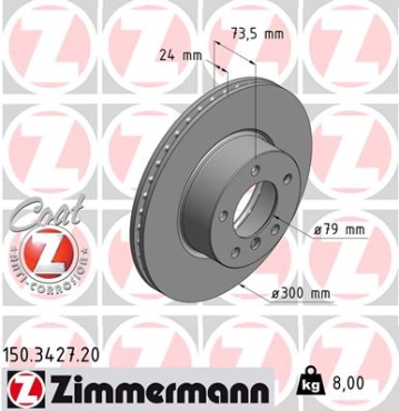 Zimmermann Brake Disc for BMW 1 (E81) front