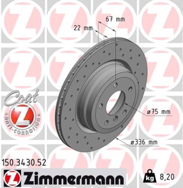 Zimmermann Sport Brake Disc for BMW X1 (E84) rear