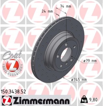 Zimmermann Sportbremsscheibe Sport Z für BMW 7 (E65, E66, E67) hinten