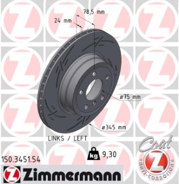 Zimmermann Sportbremsscheibe Black Z für BMW X6 (F16, F86) hinten links