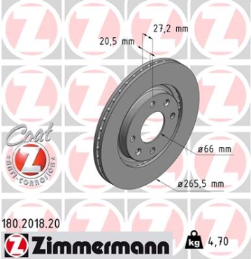 Zimmermann Brake Disc for PEUGEOT 305 II (581M) front