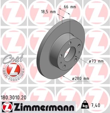 Zimmermann Brake Disc for CITROËN JUMPER Kasten (230L) front