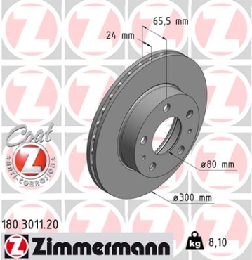Zimmermann Brake Disc for FIAT DUCATO Bus (244_) front