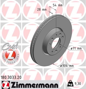Zimmermann Brake Disc for CITROËN SPACETOURER (V_) front