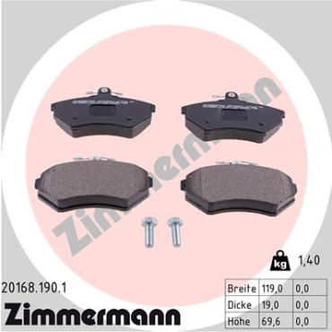 Zimmermann Brake pads for VW GOLF II (19E, 1G1) front