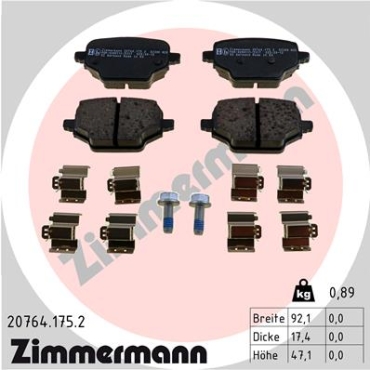 Zimmermann Brake pads for OPEL COMBO Tour / Life (X19) rear
