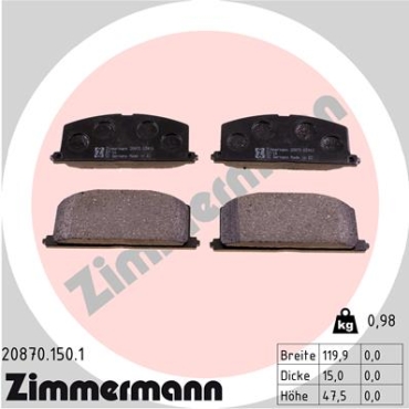 Zimmermann Brake pads for TOYOTA COROLLA FX Liftback (E8B) front