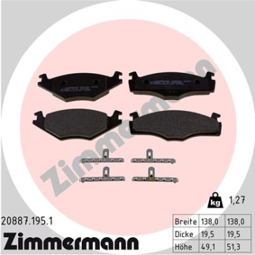 Zimmermann Brake pads for VW PASSAT (32B) front