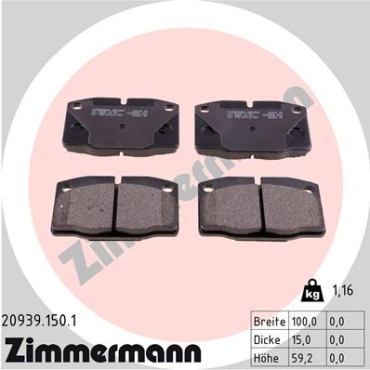 Zimmermann Brake pads for OPEL MANTA B CC (53_, 55_) front