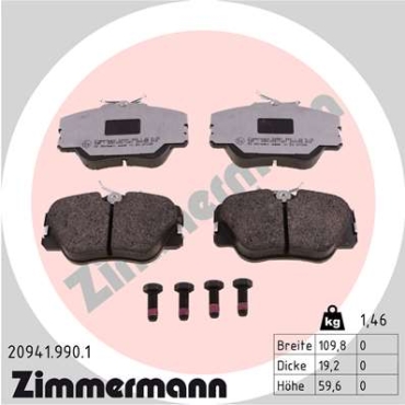 Zimmermann rd:z Bremsbeläge für MERCEDES-BENZ E-KLASSE Cabriolet (A124) vorne
