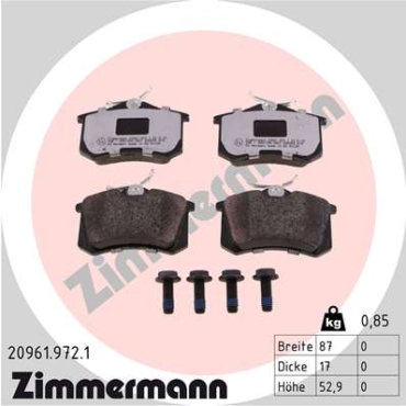 Zimmermann rd:z Brake pads for VW GOLF IV (1J1) rear