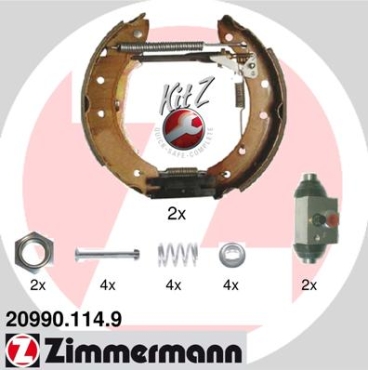 Zimmermann Bremsbacken Kit für CITROËN XSARA (N1) hinten