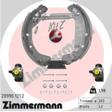 Zimmermann Brake Shoe Kit for OPEL VECTRA B (J96) rear