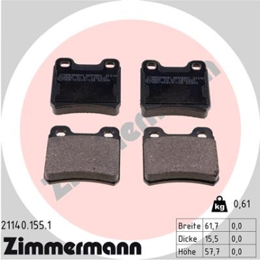 Zimmermann Brake pads for OPEL VECTRA A (J89) rear