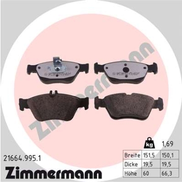 Zimmermann rd:z Brake pads for MERCEDES-BENZ CLK (C208) front