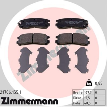 Zimmermann Brake pads for MITSUBISHI SAPPORO III (E16A) rear