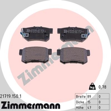 Zimmermann Brake pads for HONDA ACCORD V (CC, CD) rear