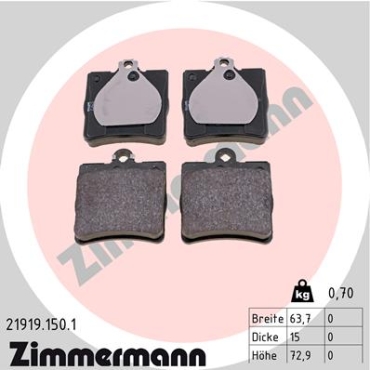 Zimmermann Brake pads for MERCEDES-BENZ SLK (R171) rear