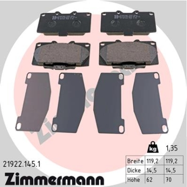 Zimmermann Brake pads for SUBARU IMPREZA Coupe (GFC) front
