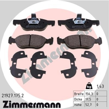 Zimmermann Bremsbeläge für FIAT PUNTO (188_) vorne