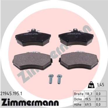Zimmermann Brake pads for SEAT CORDOBA Vario (6K5) front