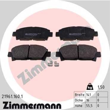 Zimmermann Brake pads for TOYOTA AVENSIS Kombi (_T22_) front