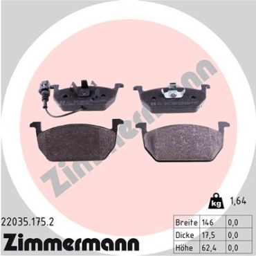 Zimmermann Brake pads for AUDI A3 Cabriolet (8V7, 8VE) front