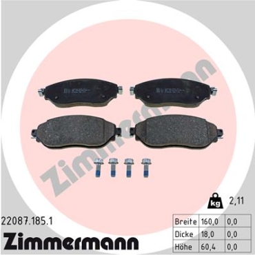 Zimmermann Brake pads for OPEL VIVARO B Kasten (X82) front