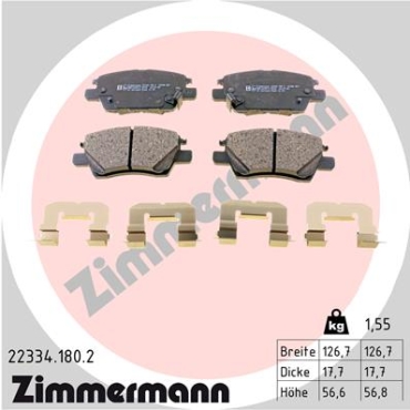 Zimmermann Brake pads for OPEL AMPERA-E (F17) front