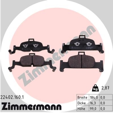 Zimmermann Bremsbeläge für AUDI A6 (C8, 4A2) vorne