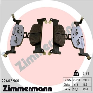 Zimmermann rd:z Brake pads for AUDI A4 Allroad (8WH, 8WJ, B9) front