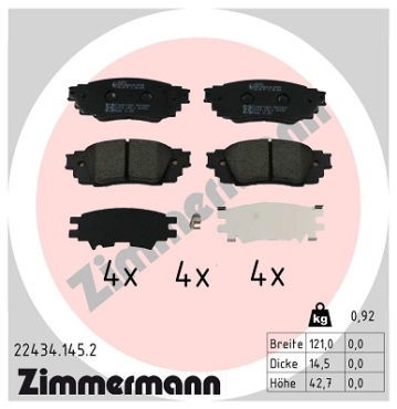 Zimmermann Bremsbeläge für TOYOTA YARIS CROSS (MXP_) hinten