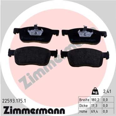 Zimmermann Brake pads for OPEL VIVARO C Combi (K0) front