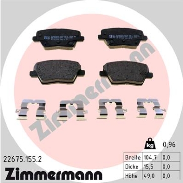 Zimmermann Brake pads for HYUNDAI i30 FASTBACK (PDE, PDEN) rear