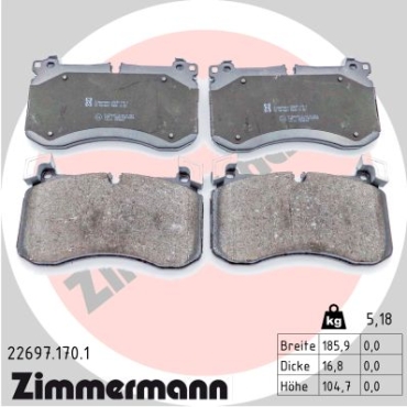 Zimmermann Brake pads for MERCEDES-BENZ GLE (V167) front