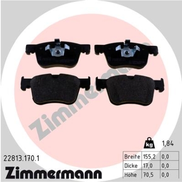 Zimmermann Brake pads for PEUGEOT RIFTER front