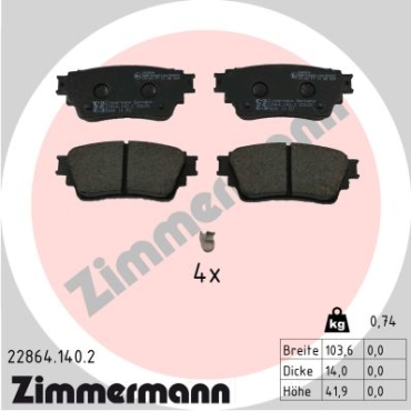 Zimmermann Bremsbeläge für MITSUBISHI OUTLANDER III (GG_W, GF_W, ZJ, ZL, ZK) hinten